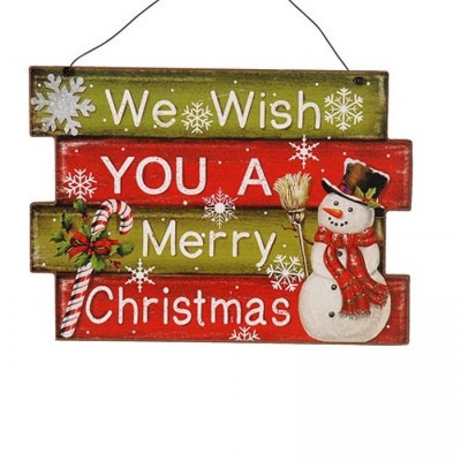 Χριστουγεννιάτικη Διακοσμητική Πινακίδα "We Wish You A Merry Christmas" 93815-a Χριστούγεννα